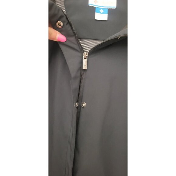 Columbia Omni -Tech Black Rain or Windbreaker Jacket XL Zip Snap Pockets - Picture 9 of 13